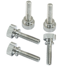 Knurled Thumb Screws, M4 x 16mm, 5 Pcs, Silver