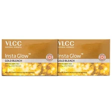 VLCC Insta Glow Gold Bleach 60g x 2 Pack Brightening With Colloidal Gold