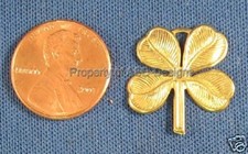 25pc Raw Brass Goodluck Irish 4 Leaf Clover Charms 6013