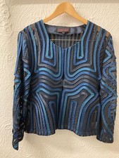 Jessica Graaf - Blue - Sheer - Ribbon Effect Jacket - Size M/l