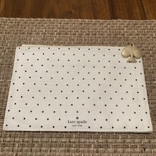 KATE SPADE Poke a Dot Cloth Zip Top Envelope Cosmetic Case Makeup Pouch