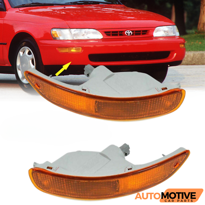 For 1993-1997 Toyota Corolla Front Bumper Lamp Light Yellow Signal