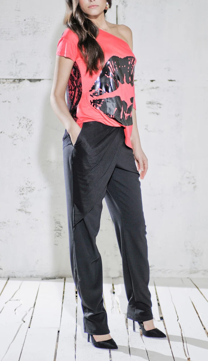 Koralline pantaloni donna cavallo basso elegante pantalone