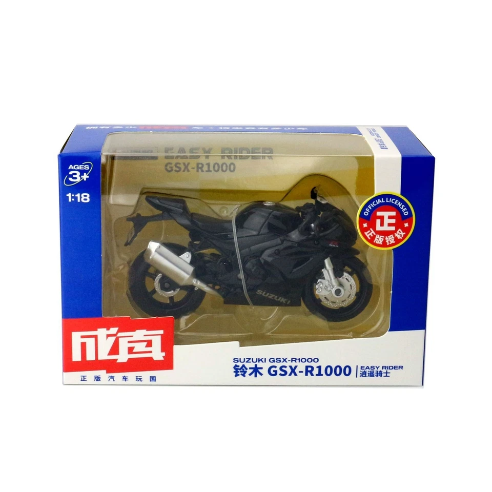 1:18 Suzuki GSX-R1000 Motocicleta Modelo Juguete Diecast Coche de Juguete para Niños Niños Negro Foto 4 de 4