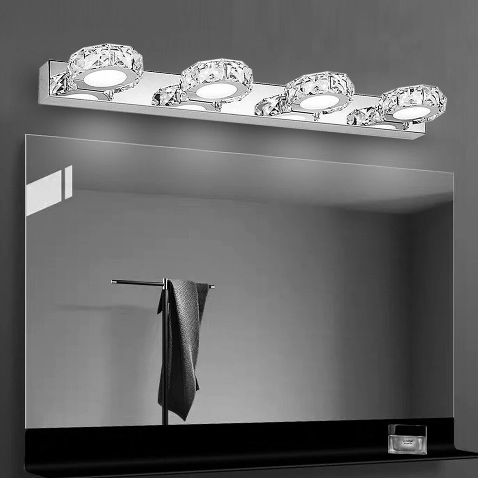 Lámpara de espejo de inodoro frontal de pared de maquillaje con luz LED para tocador de baño moderno Foto 3 de 4