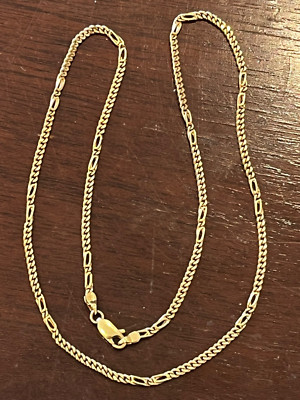 Massive ausgefallene Panzerkette 9 kt Gold 18'' Vintage Kette
