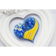Ukrainian Heart brooch bead embroidery kit   FREE SHIPPING brooch beading kit