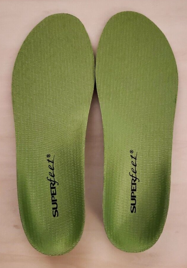 Superfeet GREEN High Arch Orthotic Insoles Size C Men's 5.57 W's 6.58