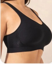 Truekind Women's Daily Comfort Wirefree Shaper Bra Black Large New With Tag