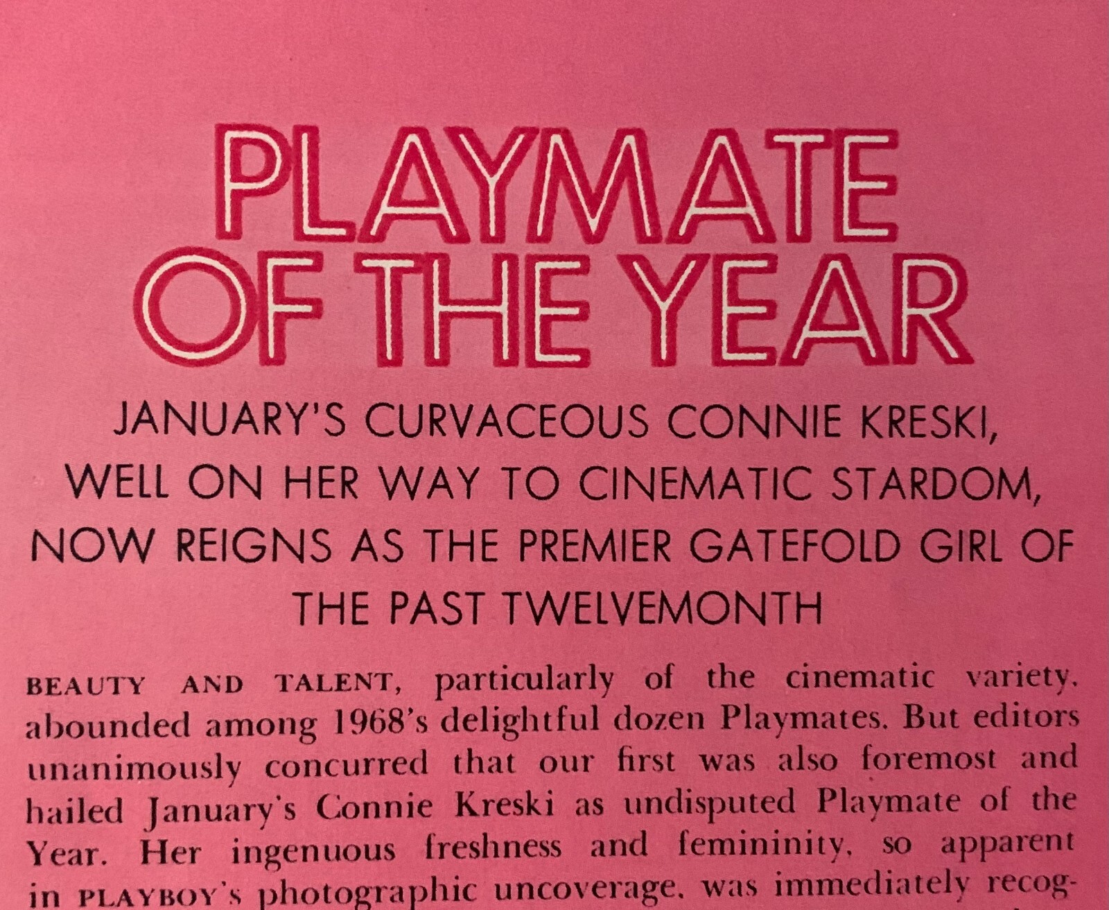 Playboy pictorial - Connie Kreski - Playmate of the Year - 1969 - FREE