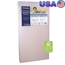 Baby Crib Mattress Waterproof Hypoallergenic Durable Toddler Bed Fizzle Pink US