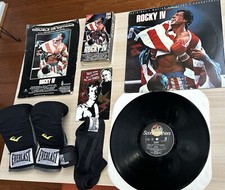Rocky IV Lot - Album, Video Box Empty, Music Sheet, Unused Everlast Gloves/Wrap.
