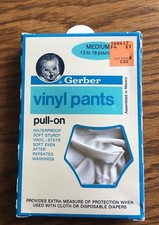 Vintage Gerber Vinyl Pants Pull on Medium Baby 13-18 lbs1987 New In Box