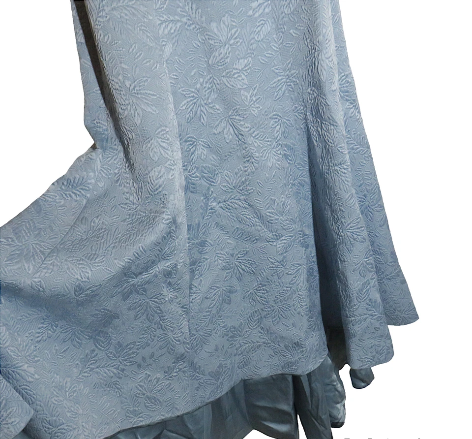 Monique Lhuillier Blue Strapless Textured Wool And Silk Formal Gown Size 12 - Image 2 of 4