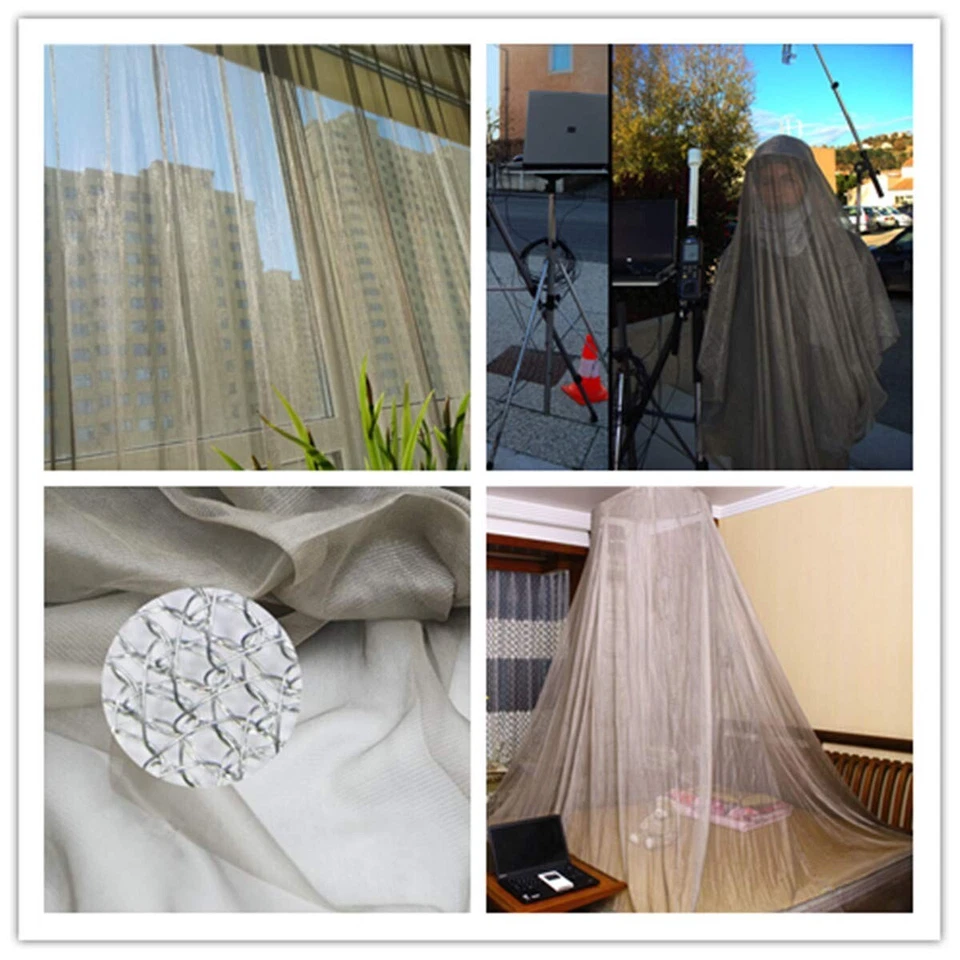 Silver Fiber Fabric Mesh Signal/EMF/RF/Frequency/Microwave for Curtains DIY New - Image 3 of 4