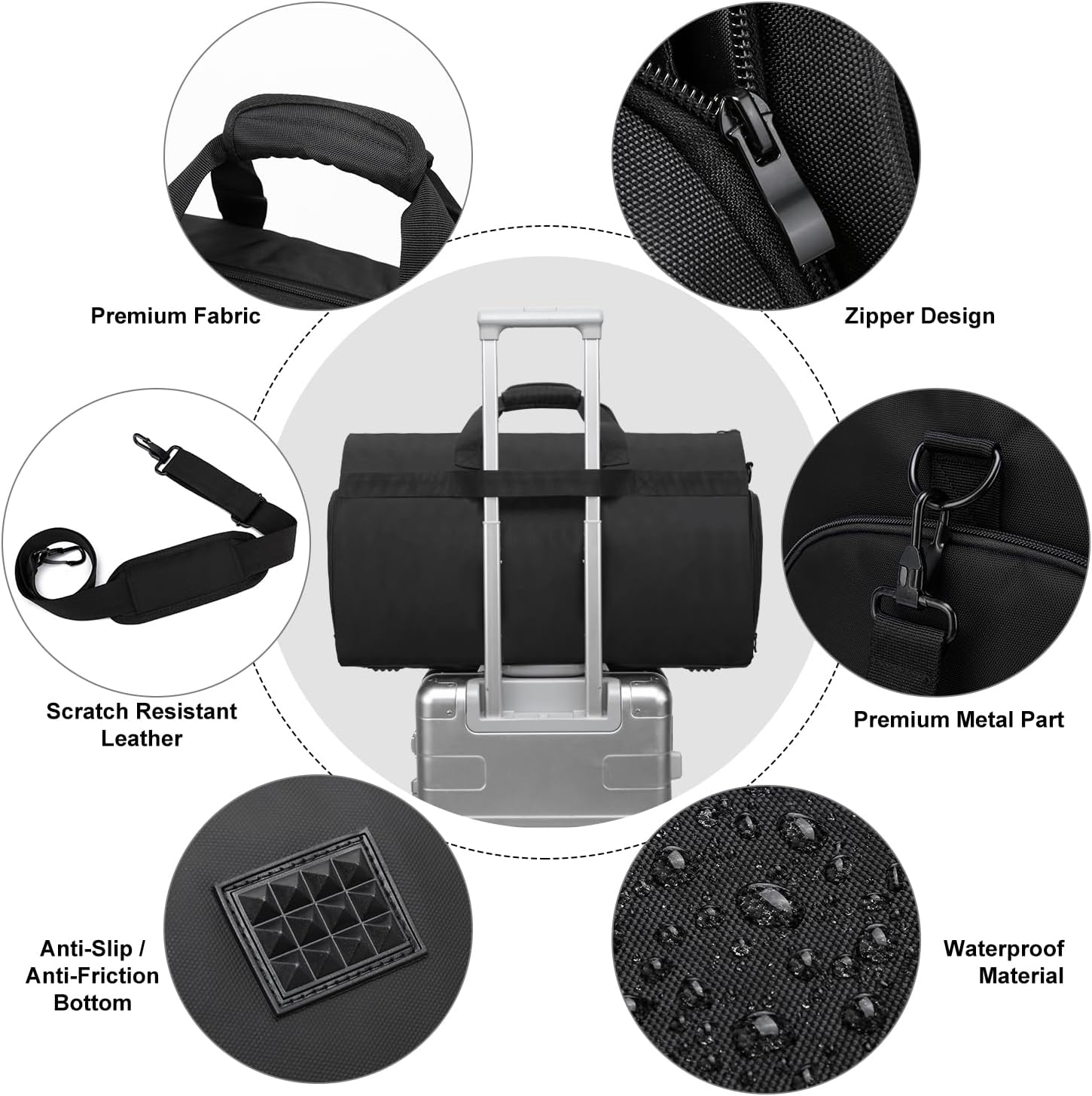 Carry on Garment Bags for Travel Large Suit Bags for Men Convertible