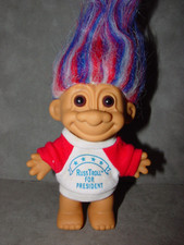 Troll Doll 4 1/2" Russ Troll For President Red, White and Blue Hair