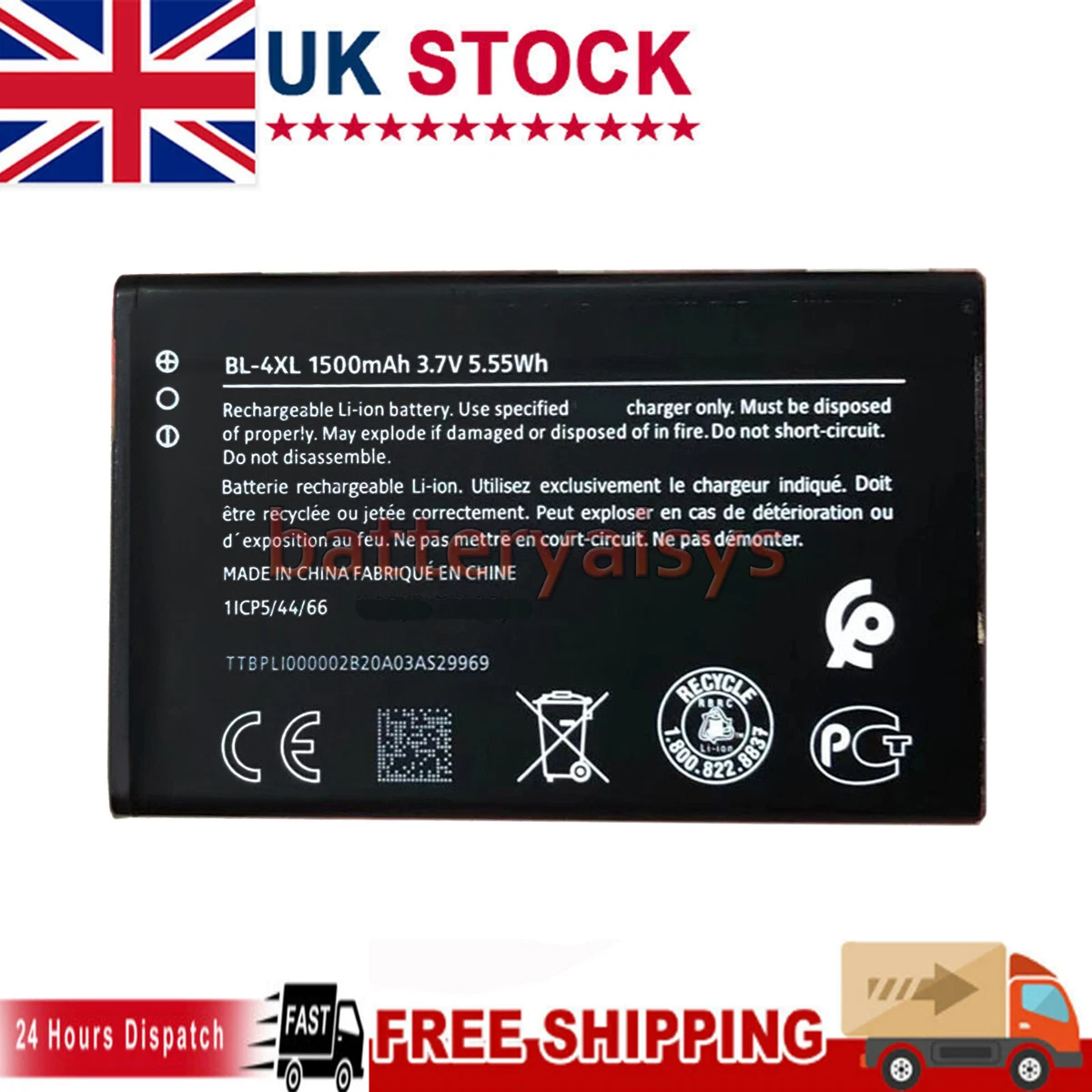 für Nokia Batterie BL-4XL Accu Akku Battery 1500mAh 3.7V BL-4XL Bateria