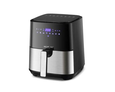 Michelino Heißluft-Fritteuse Digital 5 Liter 1450 W Schwarz LED-Touch-Display