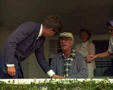 President John F. Kennedy with his father Joseph P. Kennedy 1963 New 8x10 Photo