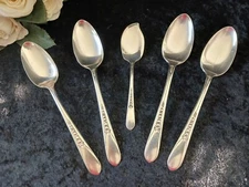 Wm Rogers PRISCILLA-LADY ANN Silverplate Serving Spoons (4) & Jelly Spoon - NICE