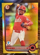 KENYA HUGGINS 2022 BOWMAN DRAFT FIRST EDITION YELLOW FOIL 1st BOWMAN /75 BD-140