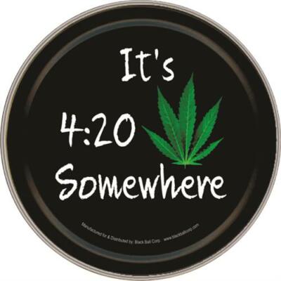 It's 4:20 Somewhere - Seal Tight Stash Tins Round Storage Container - 3.5'' x 1''