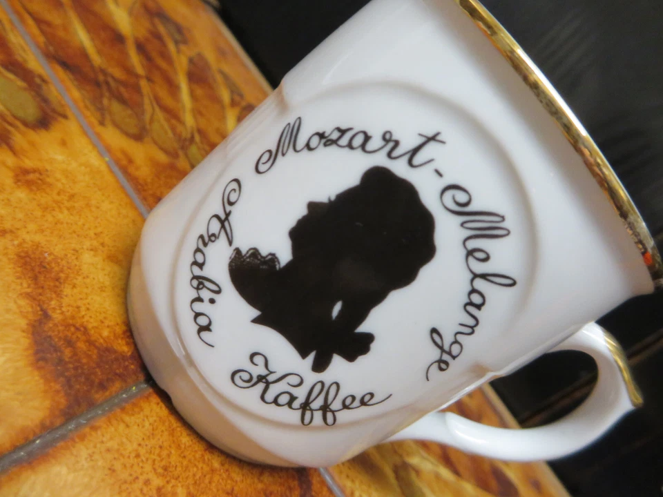 Taza de colección Mozart Melange Arabia taza de café taza negro blanco dorado Foto 4 de 4
