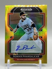 2022 Prizm Draft Picks Roman Phansalkar #PDP208 Gold Auto /10 LA Angels RC