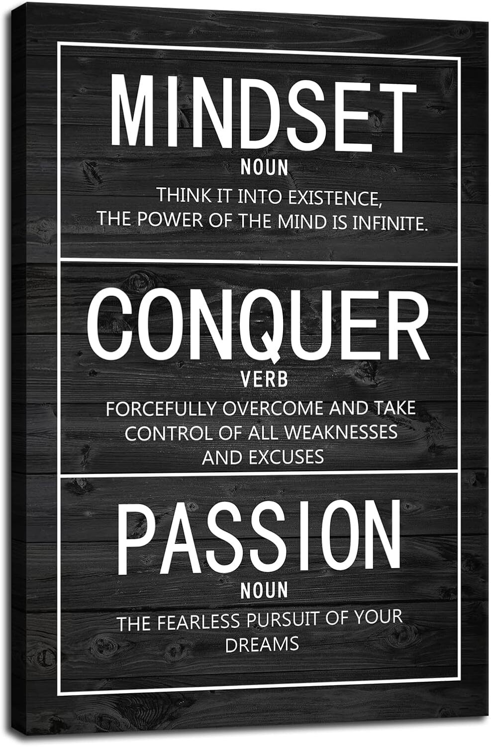 Motivational Wall Art Print for Office Quotes Wall Decor Mindset Conquer Passion