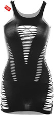 Womens Babydoll Hollow Fishnet Lingerie Hot Mini Dress Tube Chemise Bodysuit