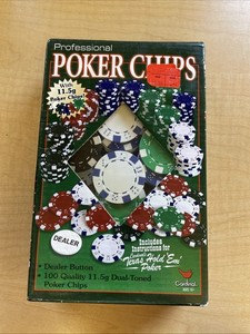 Cardinal Professional Poker Chips Set, 100 Pieces 11.5g with Dealer Chip