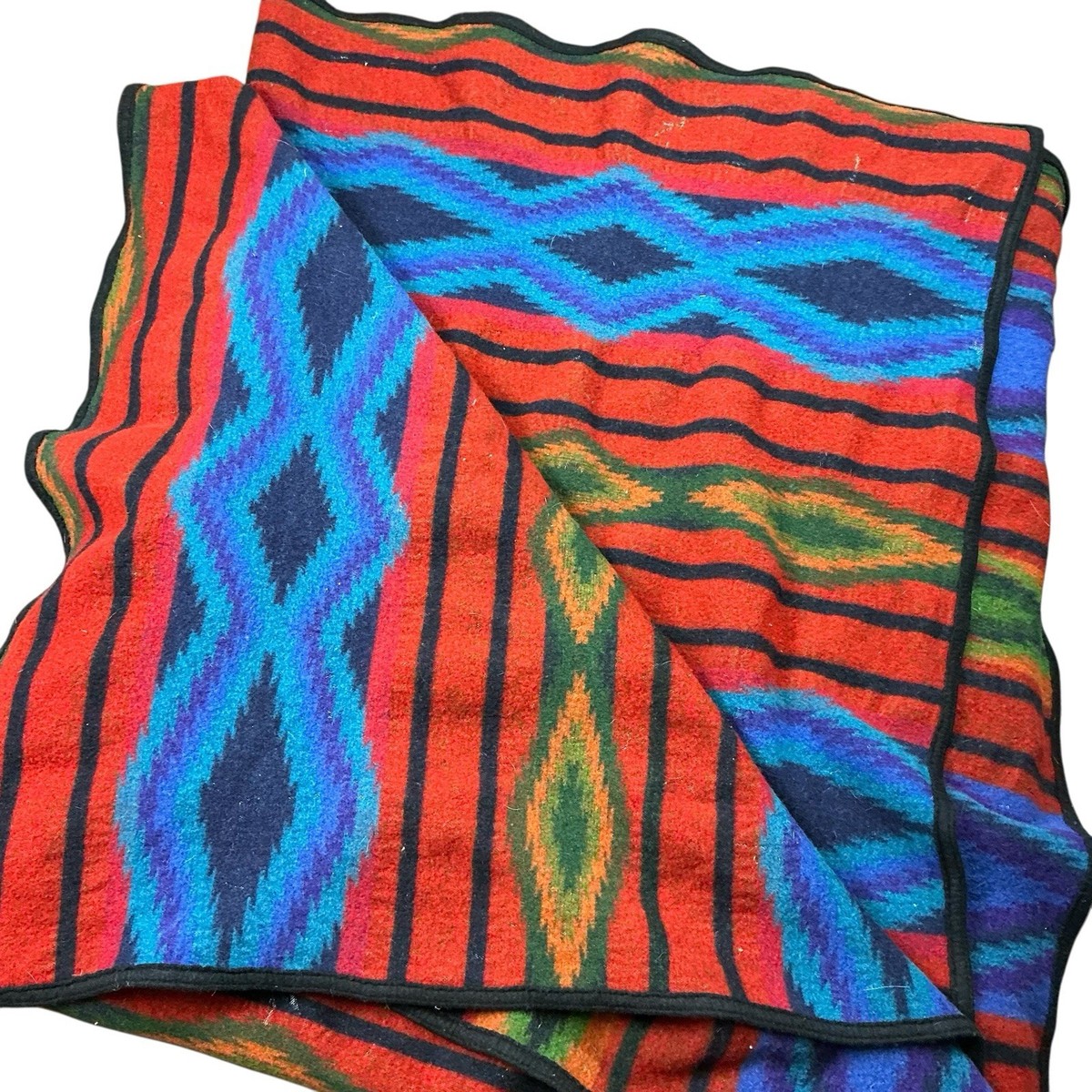 Vintage Pendleton Beaver State wool colorful, reversible blanket