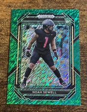 2023 Panini Prizm Draft Picks #191 Noah Sewell Green Shimmer /8 Bookend RC 1/1