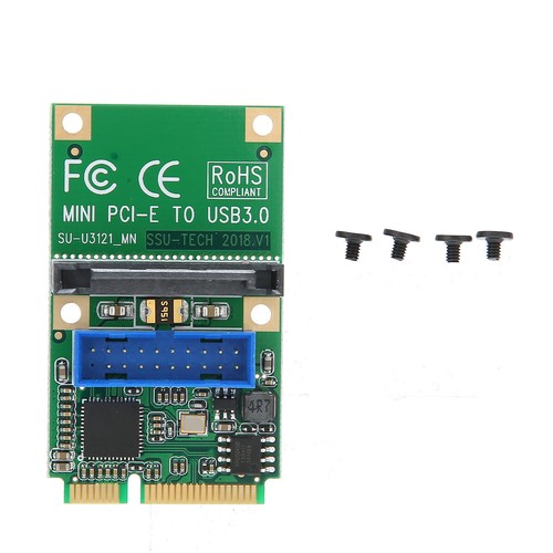 Single 19PIN MINI PCIE Expansion Card USB3.0 Front PIN Header With Screw For NEW - Afbeelding 11 van 12