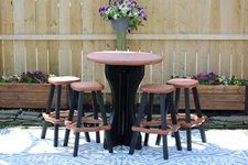 Leisure Accents Patio Table Set w/ 4 Barstools - Black/Redwood - Easy