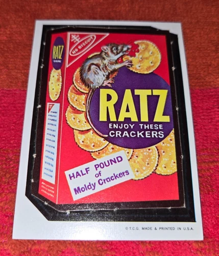 ORIGINAL 1967 WACKY PACKAGES DIE CUT RATZ CRACKERS  PUNCHED / ALTERED READ DESC