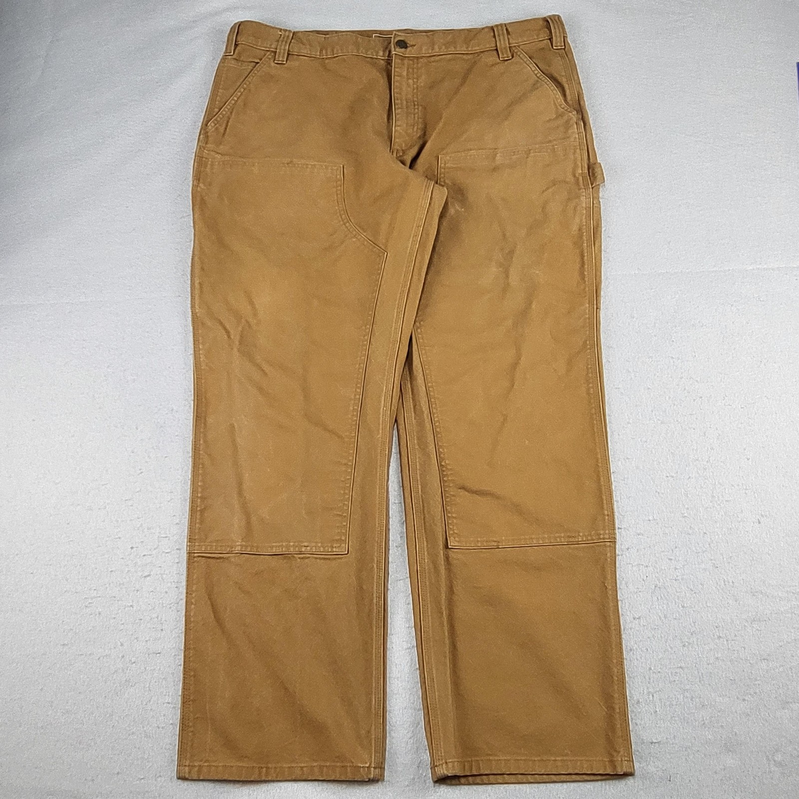 Carhartt Rugged Flex Pants Mens 42x32 Brown Duck Double Front Carpenter Work