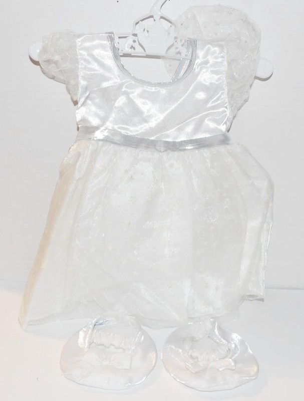 Build A Bear Clothes WHITE Wedding Dress & Slippers Outfit #344
