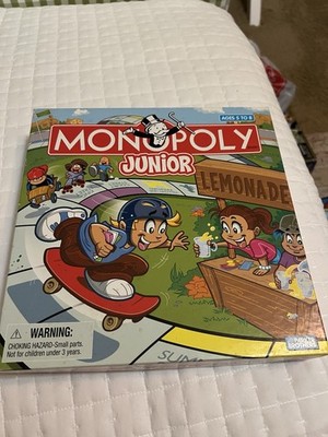 Parker Brothers Monopoly Junior Finance Board Game w/ Dice, Ages 5-8, 2 Players