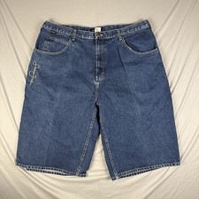 Sean John Jean Shorts Mens 40 Dark Blue Denim Jorts Baggy Wide Leg Y2K Skater