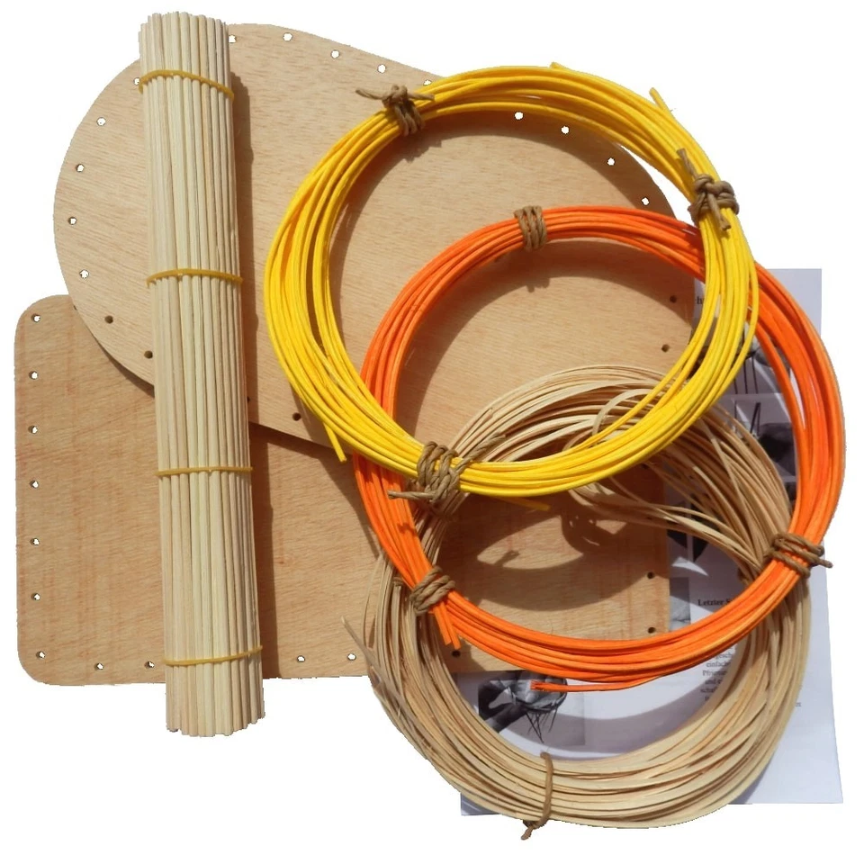 CSB-CENTER Korbflechtset [15] - Korbböden Peddigschiene Peddigrohr farbig Staken Anleitung