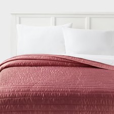 King Satin Quilt Rose Pink - Room Essentials: Midweight Sateen Coverlet,