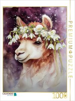 Puzzle Calvendo Alpaga Avec Perce-Neige | 1000 PièCes, Format Assemblé 64 × 48 C