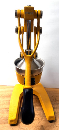 Heavy-Duty Cast Iron Orange Juicer, Commercial Manual Press, XL Size Yellow