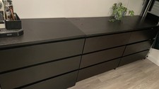 Ikea Malm Kommode 3 Schubladen, Schwarz braun