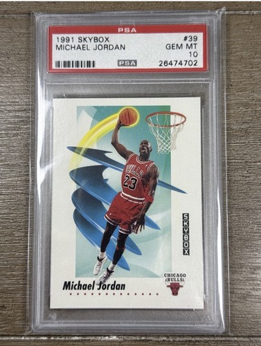 1991 SKYBOX #39 MICHAEL JORDAN PSA 10 GEM OTTIME CONDIZIONI