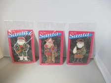 Olde Time Santa Needlepoint  3  Ornament  Kits  SANTY NICK  PAPA NAVIDAD  BABBO
