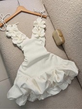 Women'S Floral Decor Valentine'S Day Party Evening Dress, Sexy Bud Strap Dress