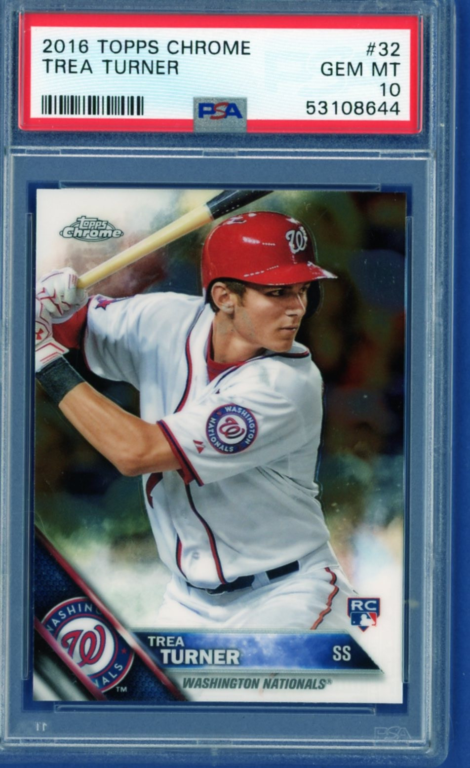 2016 Topps Chrome Baseball #32 Trea Turner Rookie PSA 10 GEM MINT